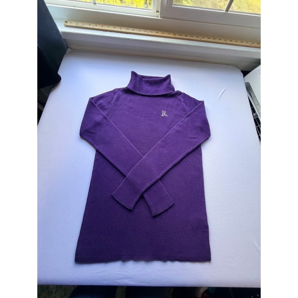 VTG Polo Jeans Co Ralph Lauren Purple Cotton Turtleneck Sweater Women's Medium